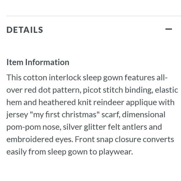 MUD PIE "MY FIRST CHRISTMAS" REINDEER CONVERTIBLE GOWN/ROMPER, SZ 0-3 MOS. - NEW - Picture 12 of 12